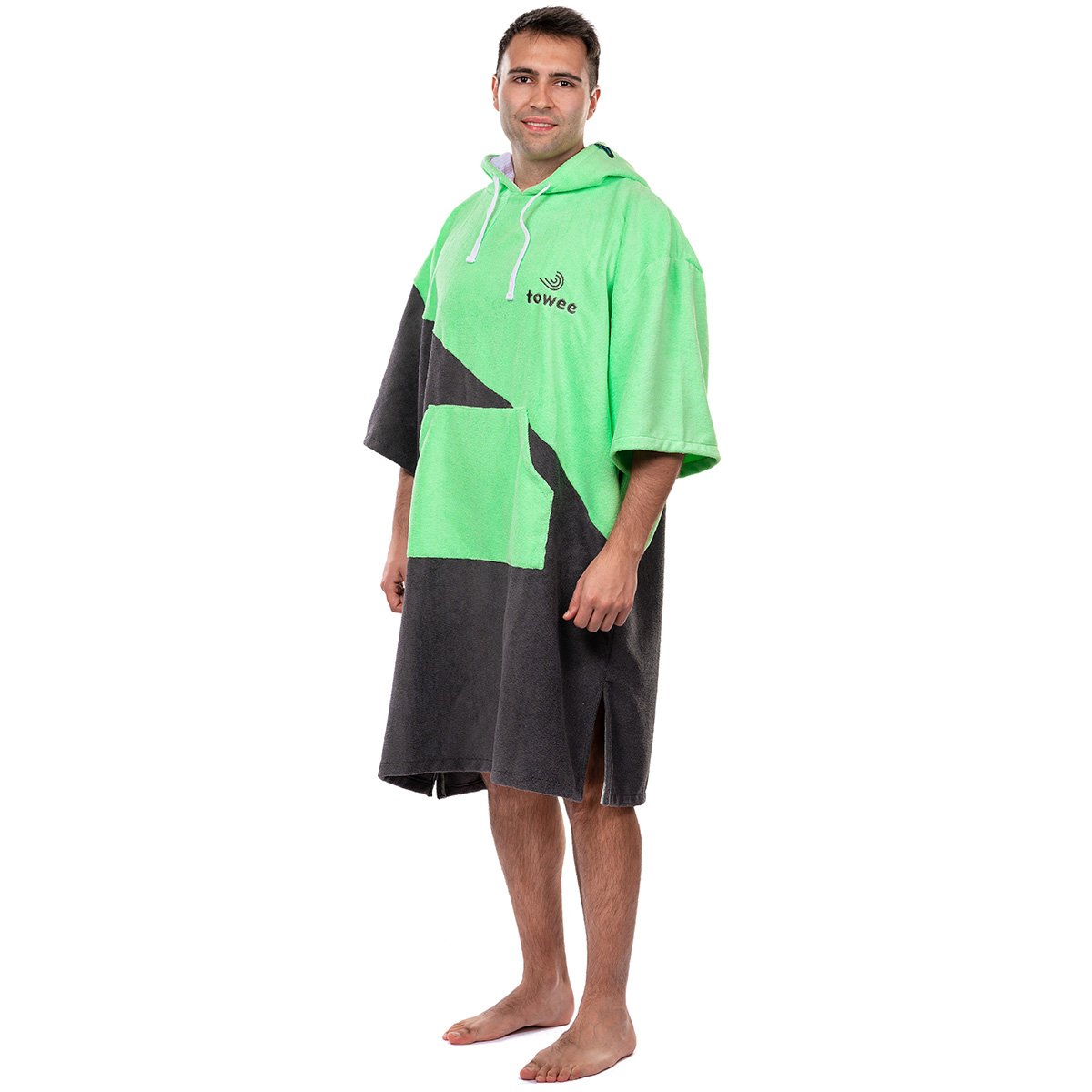 Surfingowe ponczo Double zielone, 80 x 115 cm