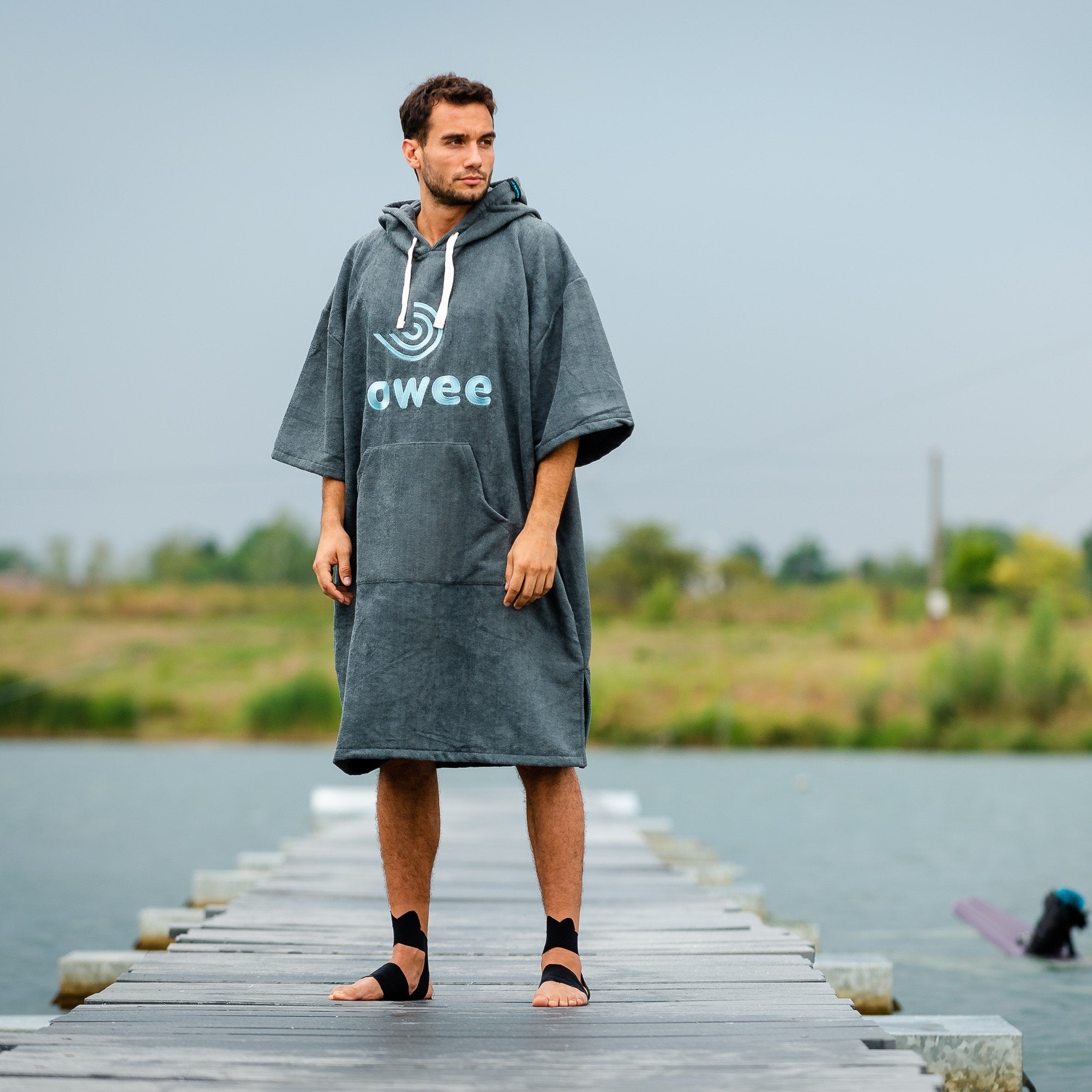 Poncho surfingowe Towee niebieskie, 80 x 115 cm